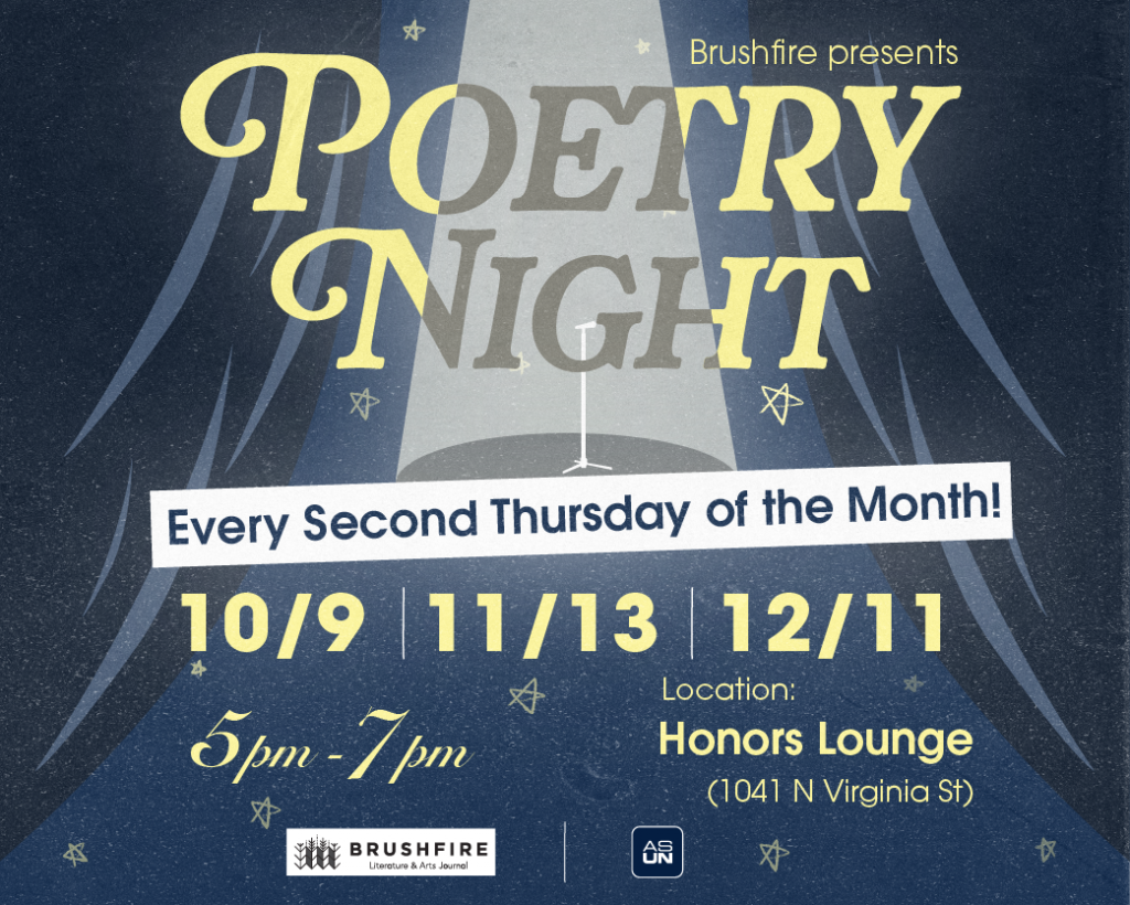 Poetry Night Every Second Thrusday of the Month. Located in Honors Lounge
