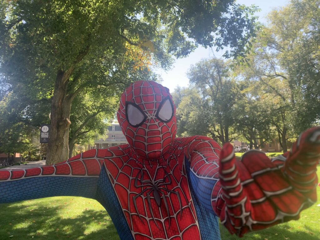 Marcus Amistoso in his Spiderman costume