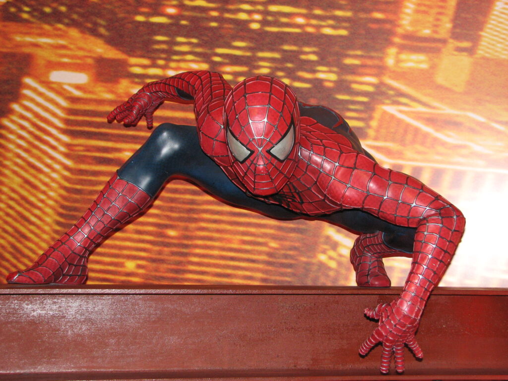 A statue of Spiderman