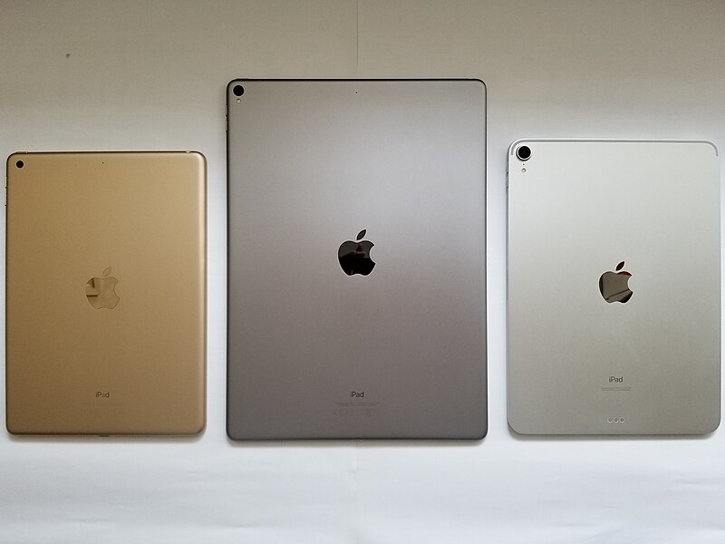A photo of three iPads beside eachother