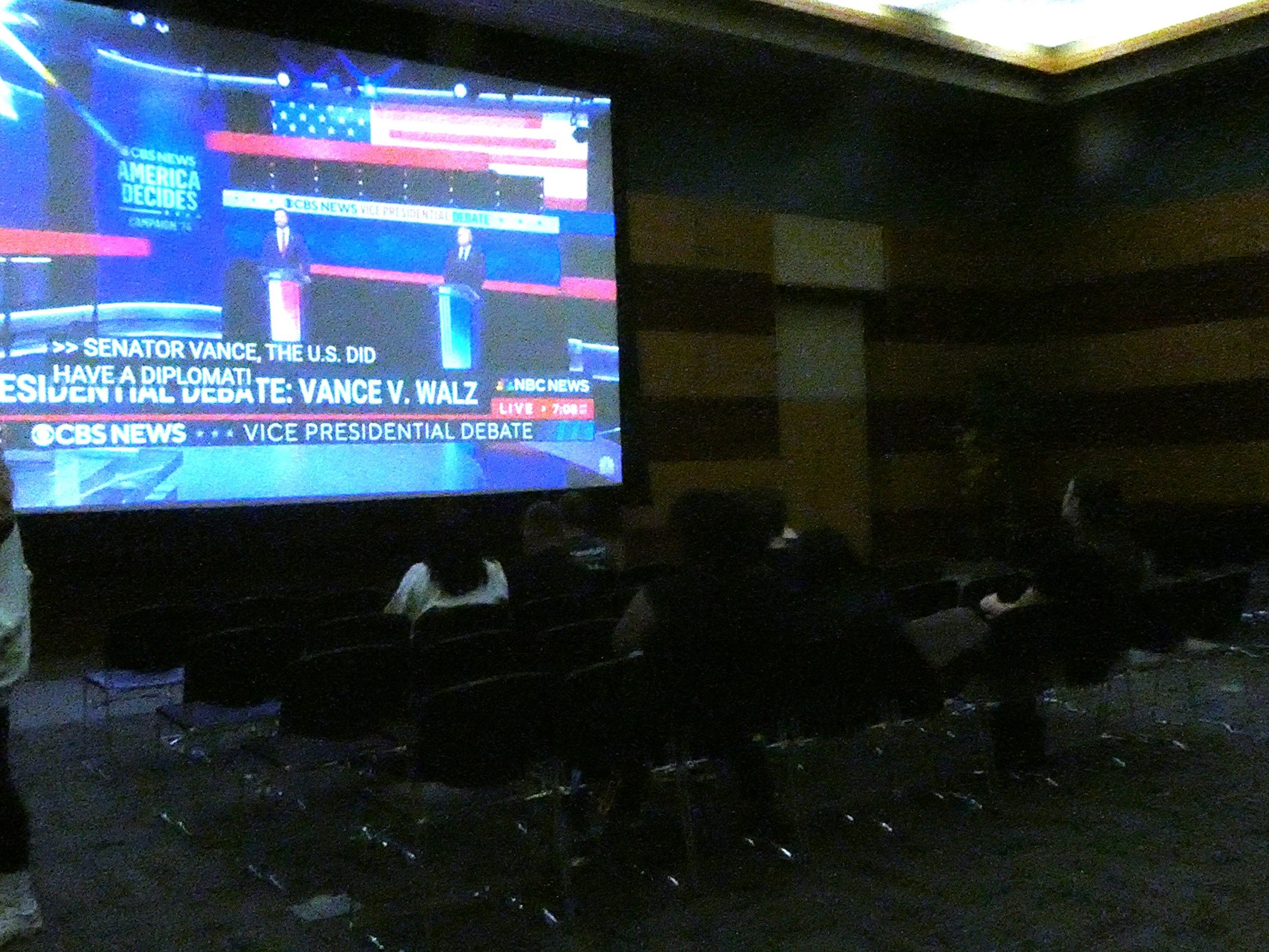 Fewer students attend fire-delayed watch party for lukewarm VP debate