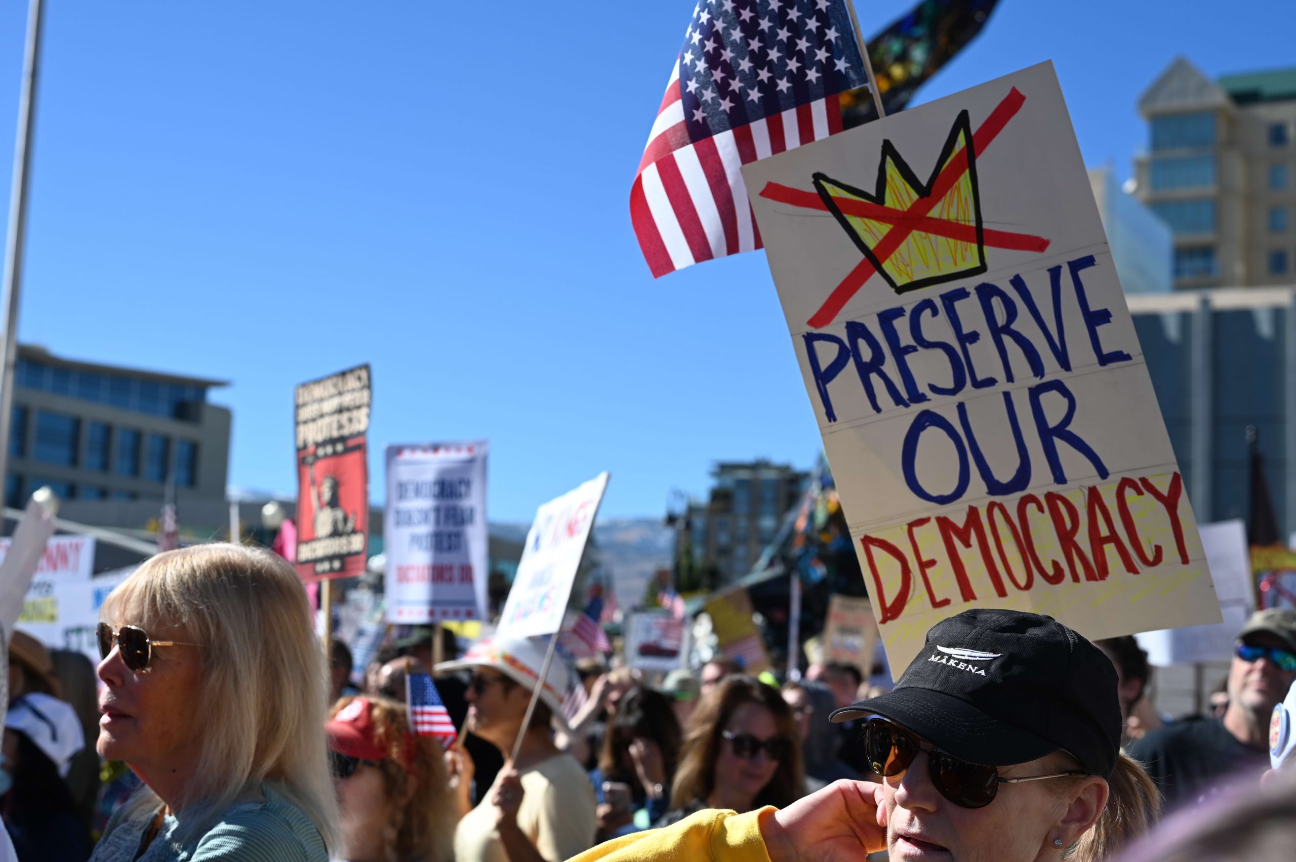 No Kings Day Movement Draws Crowd to Downtown Reno