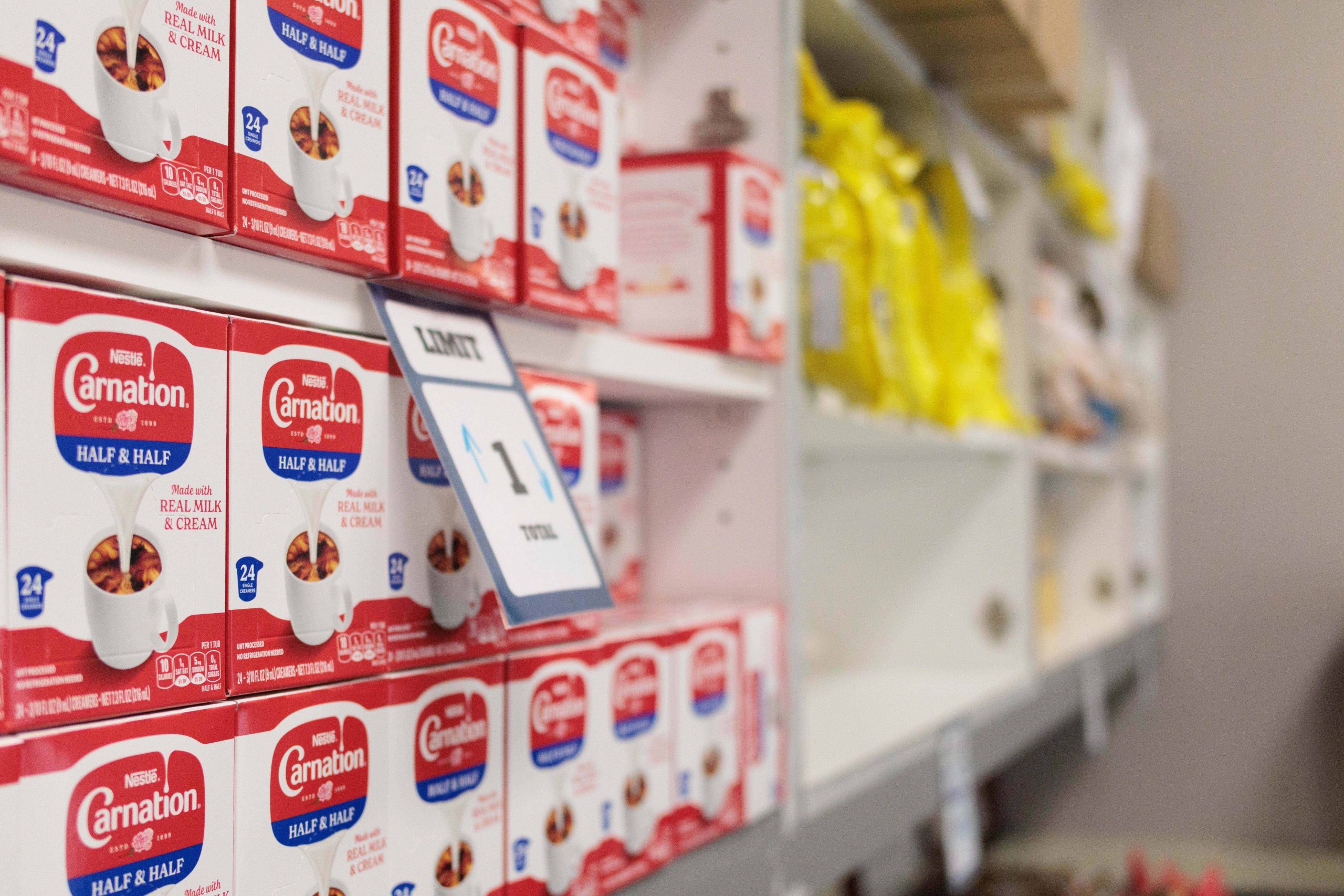 pack provisions shelves