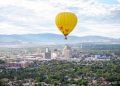 Rubicon, piloted by Tim Nelson, takes the skies above the downtown Reno on Thursday, Sept. 10. (Max Alexander/The Nevada Sagebrush)