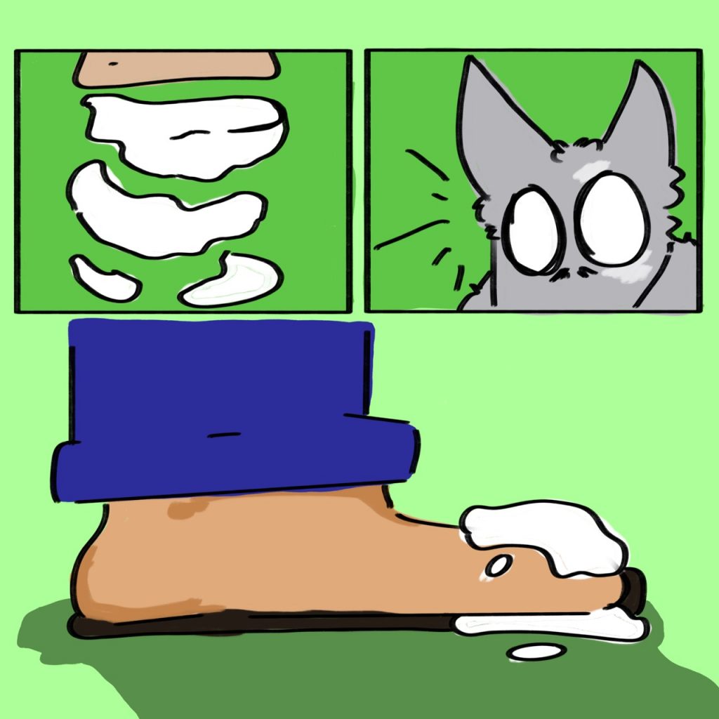 Ice cream hits the floor