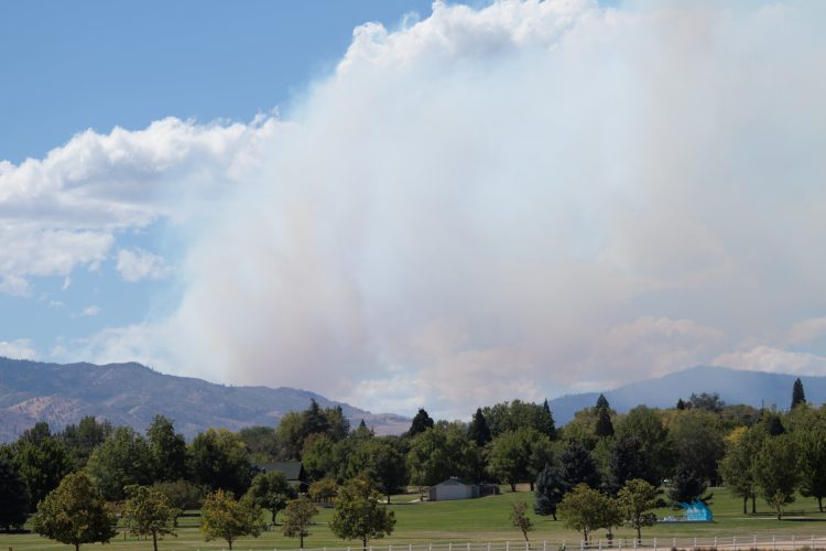 Floriston Fire ignited on Wednesday, Sept. 16 near Nevada State Line. Smoke from the fire can be seen near campus at San Rafael Park.
