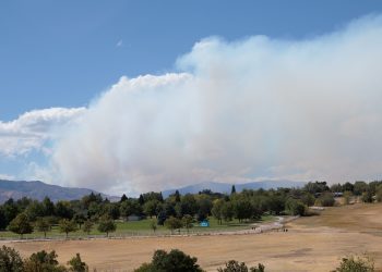 Smoke from the Floriston Fire could be seen at Rancho San Rafael Regional Park.