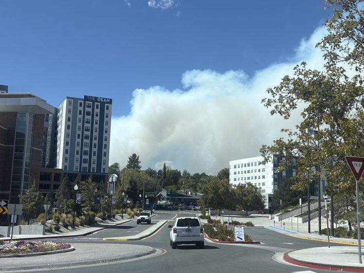 Smoke from Floriston Fire can be seen from the University of Nevada, Reno campus.