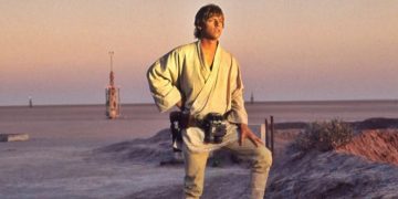 Luke Skywalker overlooking his home.