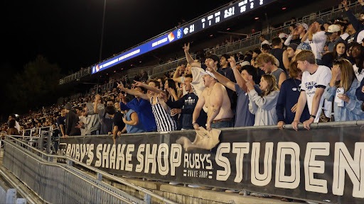 The student section cheers during the Nevada Football game on Sep. 5, 2026. 