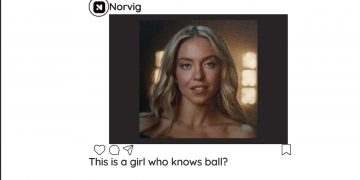 A mock post by Norvig to promote their new ad with Sydney Sweeney.