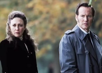The Conjuring: Last Rites characters looking onward.