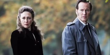The Conjuring: Last Rites characters looking onward.