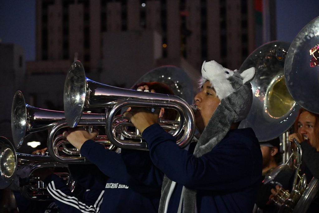 Nevada band opens up Under the Arch Madness with a performance.