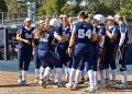 Nevada celebrates after a home run against Lassen College on Sunday Oct 4 at the Christina M. Hixson Softball Park.