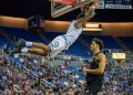 Nevada senior forward Vaughn Weems dunks the ball over Utah freshman forward Alec Anigbata  at Lawlor Events Center on Saturday, Oct. 17.