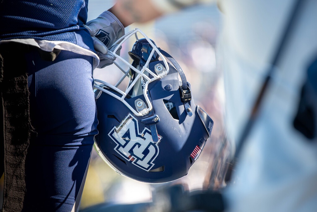 The newly released University of Nevada, Reno logo made its athletic debut on the helmets on Saturday, Oct. 24 at Mackay Stadium.