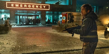 Bryan outside of an infected hospital. (Sony Pictures)