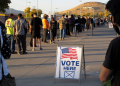 People in line to vote in Nevada.