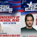 Side by side TPUSA promotional material. One depicts Chris D'Elia while the other depicts the current speakers.