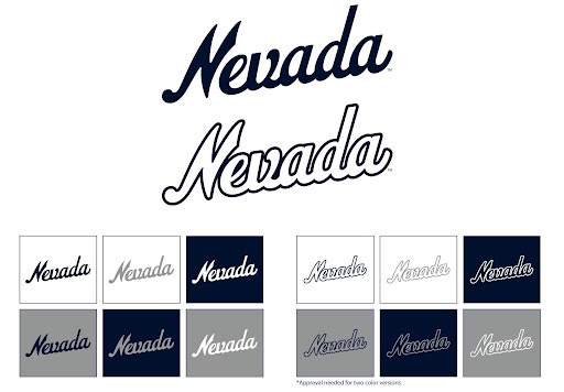 Nevada Baseball and Softball “Nevada” Script Logo.