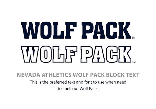 Nevada Athletics / Wolf Pack Block Text "Wolf Pack."